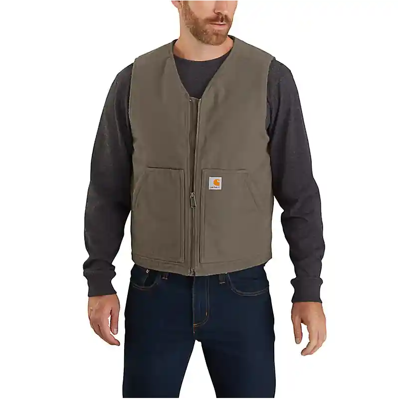 Relaxed Fit Washed Duck Sherpa Lined Vest by Carhartt