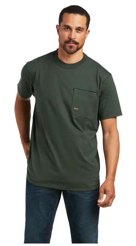 Rebar Workman Short Sleeve Tee Shirt in Deep Forest by Ariat