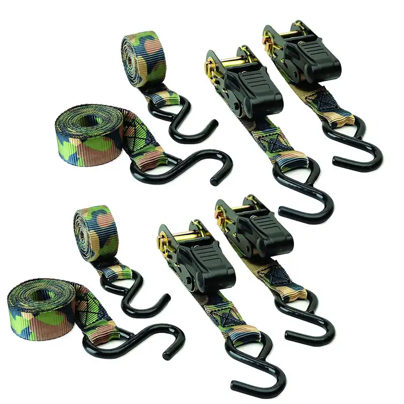 4 Pack Camouflage Ratchet Tie Down Straps by HME