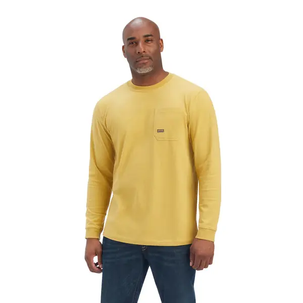Rebar Outdoor Graphic Long Sleeve Tee Shirt in Antique Gold by Ariat