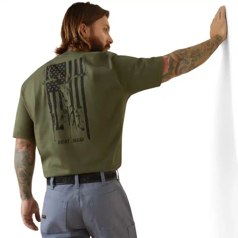 Rebar CottonStrong American Short Sleeve Tee Shirt by Ariat