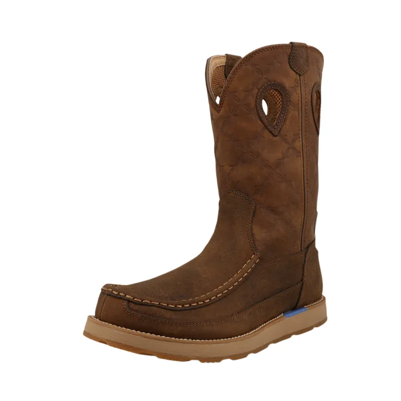 Men‘s 11 Inch Work Pull On Wedge Leather Boots by Twisted X