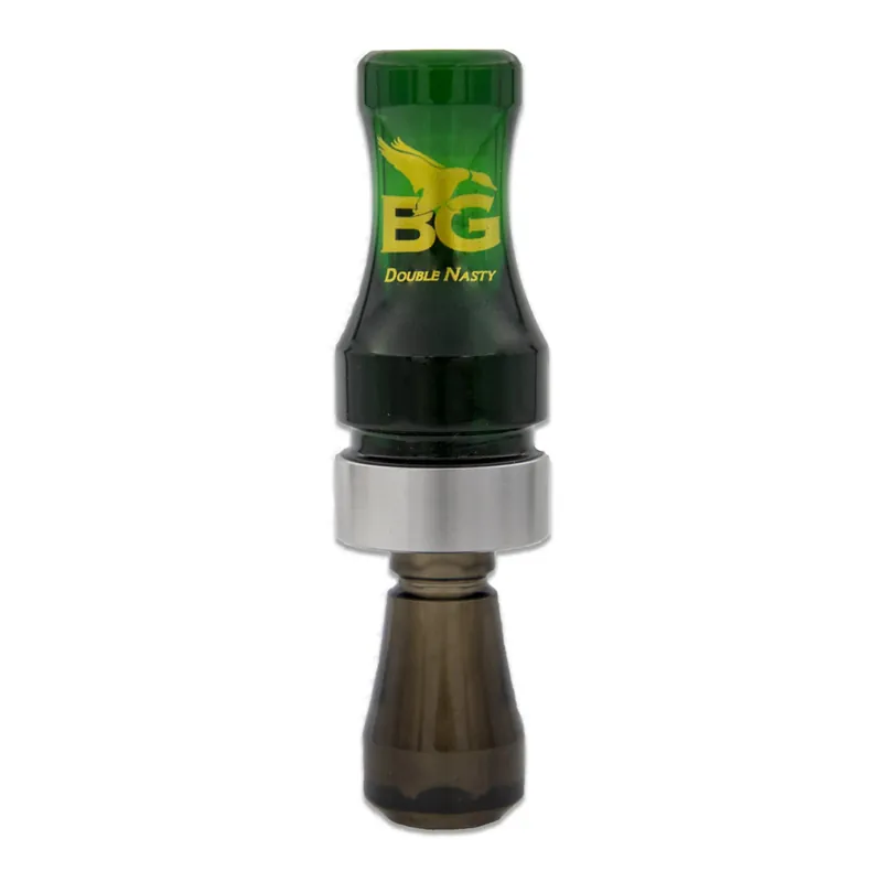 Camo Green/Smoke Double Nasty Poly Double Reed Duck Call by Buck Gardner