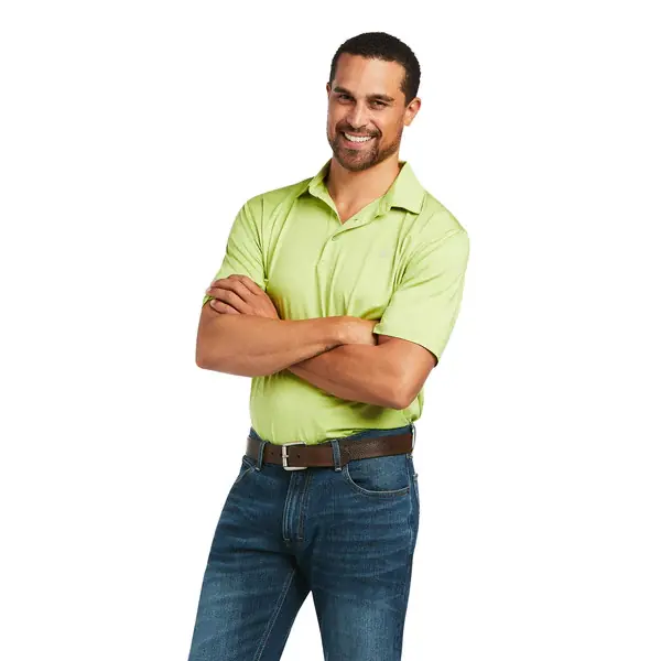 Men‘s Charger 2.0 Short Sleeve Polo Shirt in Lime Chaser by Ariat