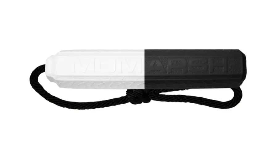 Medium Black and White Flash Dog Training Bumper by Momarsh