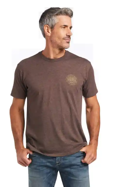 Sod Short Sleeve Tee Shirt in Brown Heather by Ariat