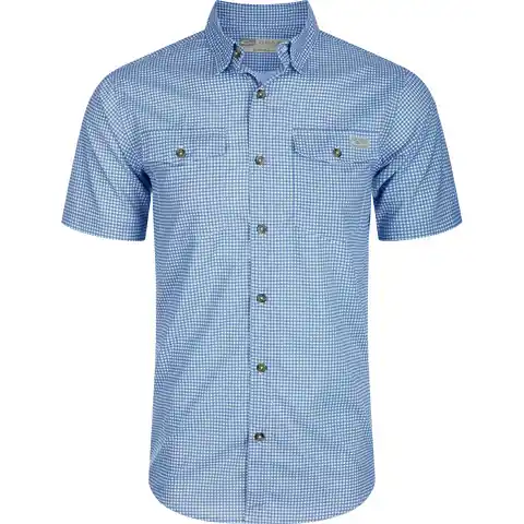 Men‘s Frat Gingham Button Down Short Sleeve Shirt by Drake