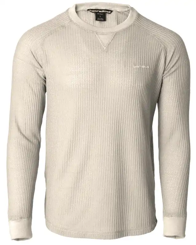Men‘s Grey Cliff Waffle Long Sleeve Shirt by Banded
