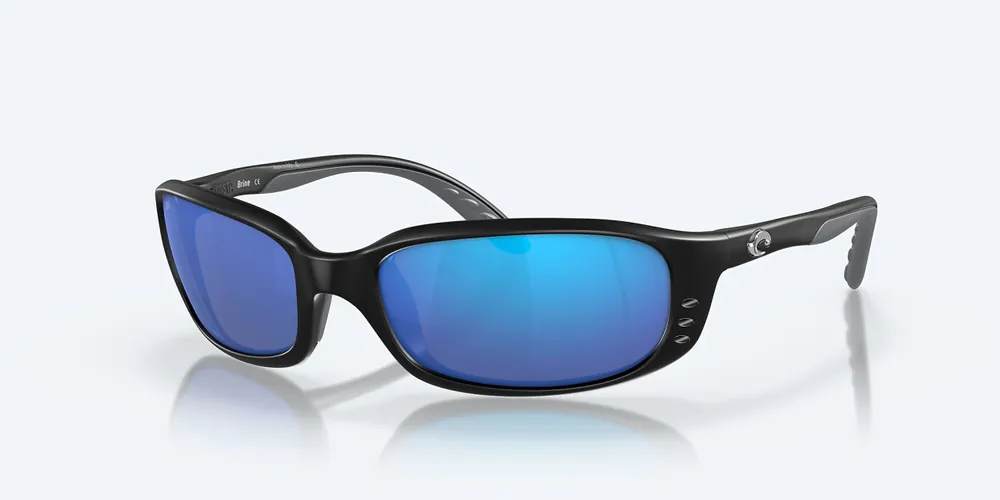 Brine Matte Black Frames and Blue Mirror Polarized Lenses Sunglasses by Costa Del Mar