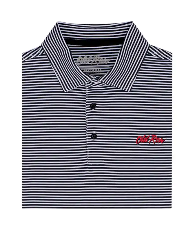Black Striped Polo Shirt by Old Row