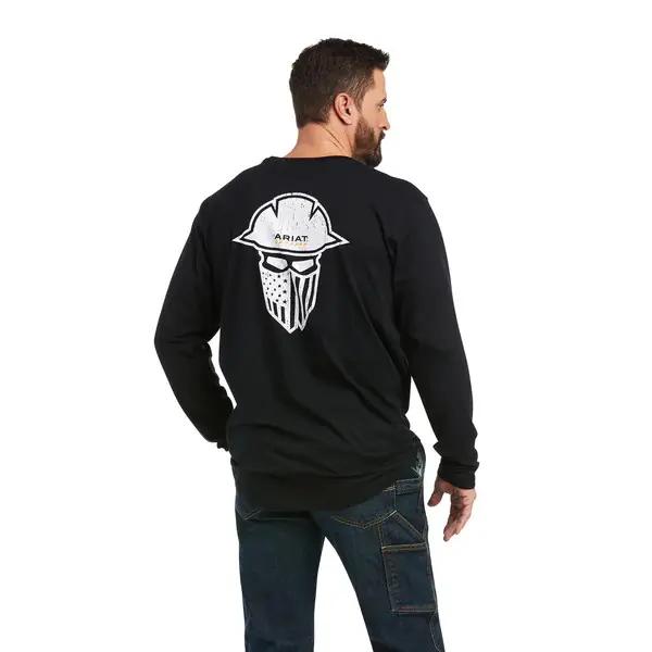 Men‘s Rebar Workman Full Coverage Long Sleeve Shirt in Black by Ariat