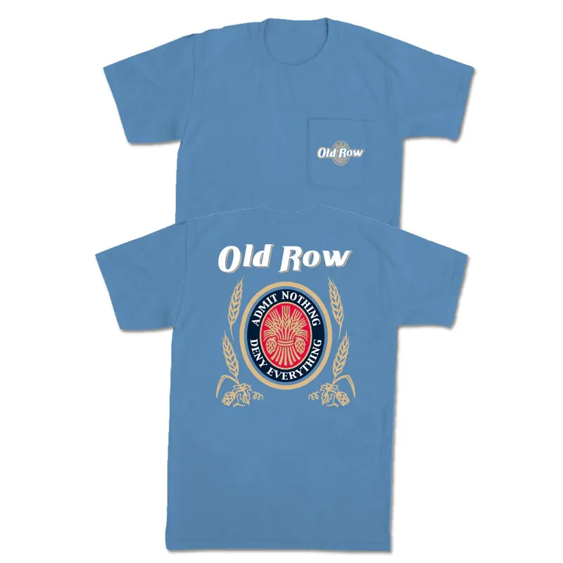 Light Blue Retro Can Pocket Tee Shirt by Old Row