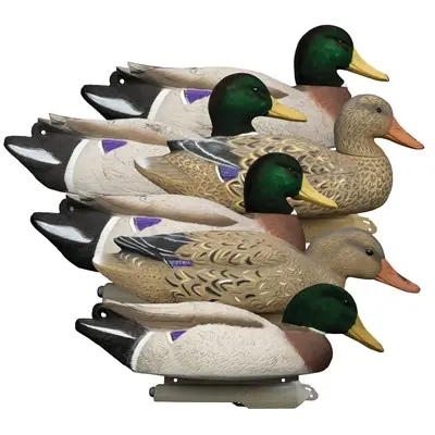 6 Pack Flocked Head Battleship Mallard Foam Filled Duck Decoys by Higdon Outdoors
