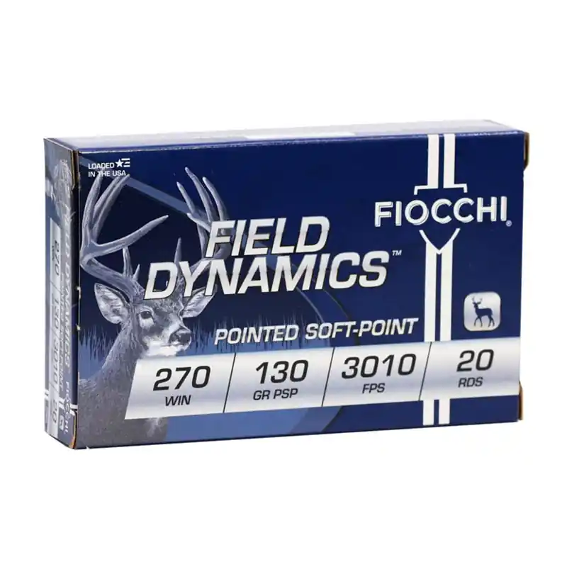 Fiocchi Field Dynamics 3,010 fps 270 Winchester 130 Grain Pointed Soft Point Rifle Ammunition