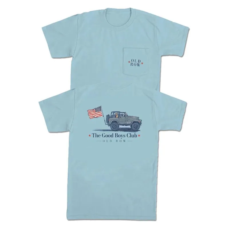 Men‘s Good Boys Club Jeep USA Pocket Graphic Tee Shirt by Old Row