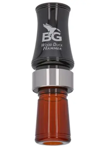 Black and Bourbon Polycarbonate Wood Duck Hammer Call by Buck Gardner