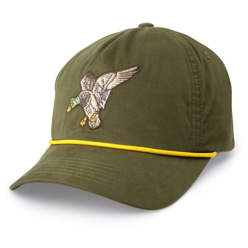 Embroidered Mallard Unstructured Snapback Rope Cap by Prairie Oaks Waterfowl