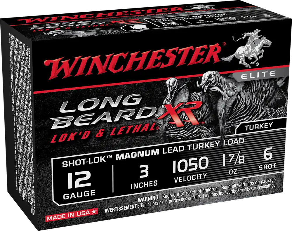 Winchester Long Beard XR 1050fps 12ga 3" 1-7/8"oz 6 Shot Turkey Hunting Shotgun Ammunition