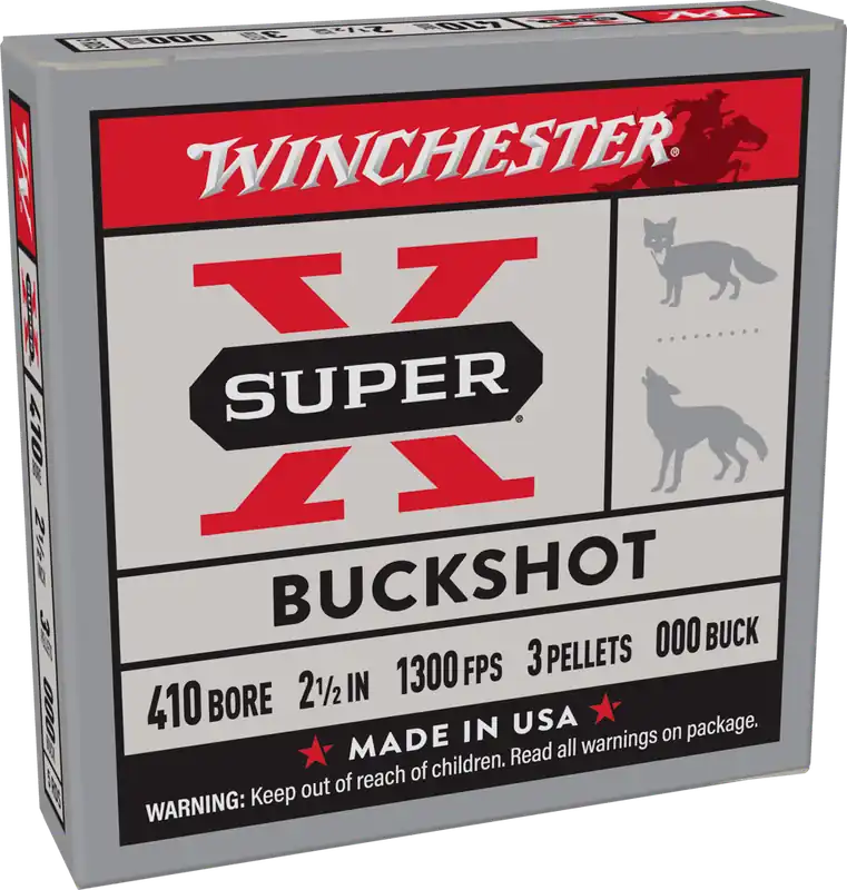 Winchester Super X 1300fps 410ga 2-1/2" 3 Pellet 000 Buck Shotgun Ammunition