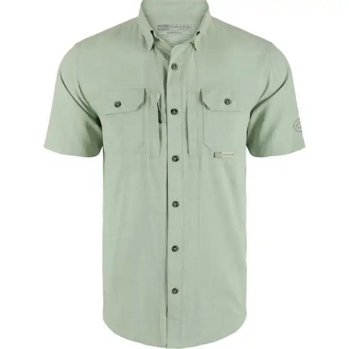 Men‘s Wingshooter Trey Cross Hatch Short Sleeve Button Up Tee Shirt by Drake