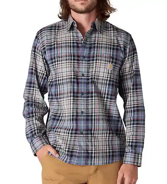 Rugged Flex Relaxed Fit Light Weight Long Sleeve Plaid Shirt by Carhartt