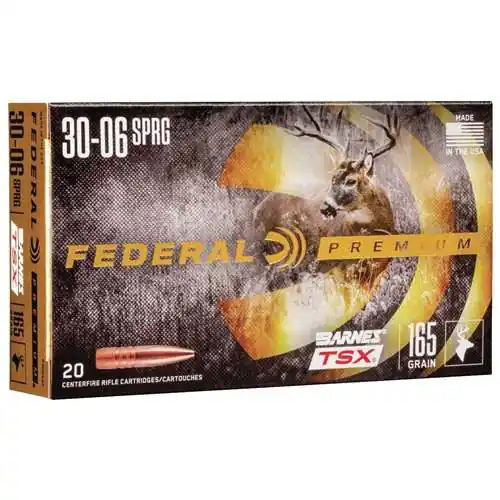 Federal Premium Barnes 2,800 fps 30-06 Springfield 165 Grain Triple Shock X Rifle Ammunition