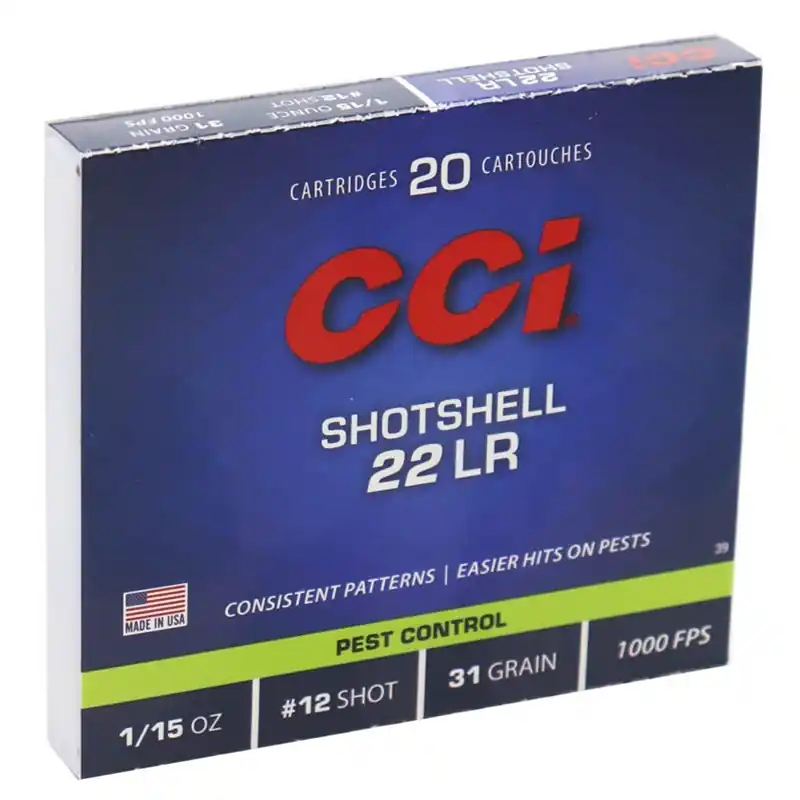 CCI 1,000 fps 22 Long Rifle 31 Grain 12 Shotshell Rimfire Ammunition