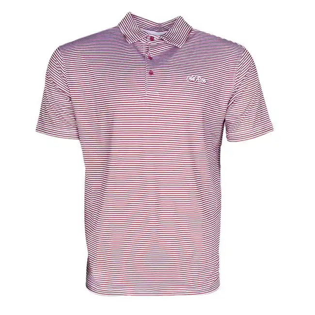 Maroon Striped Polo Shirt by Old Row