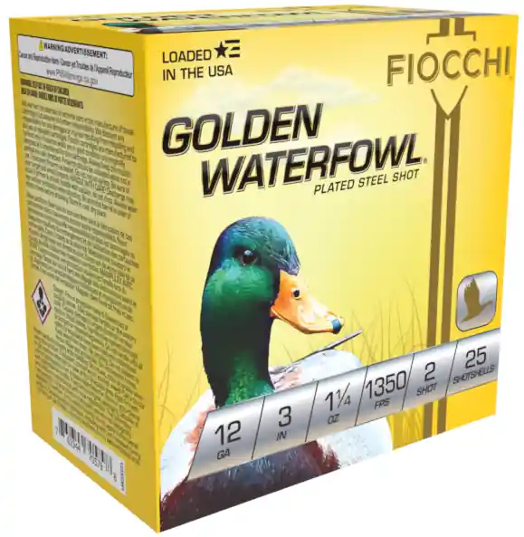 Fiocchi Golden Waterfowl 1,350 fps 12 Gauge 3" 1-1/4 oz. 2 Steel Shot Shotgun Ammunition