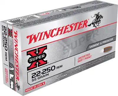 Winchester Super X 3,680 fps 22-250 Remington 55 Grain Pointed Soft Point Rifle Ammunition