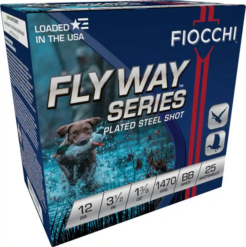 Fiocchi Flyway Series 1470fps 12 Gauge 3" 1-1/8oz BB Plate Steel shot Shotgun Ammunition