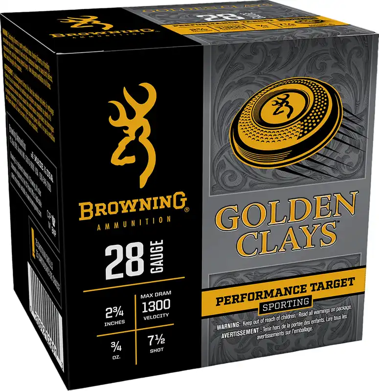 Browning Golden Clays 1,300 fps 28 Gauge 2-3/4" 3/4 oz 7.5 Lead Shot Shotgun Ammunition
