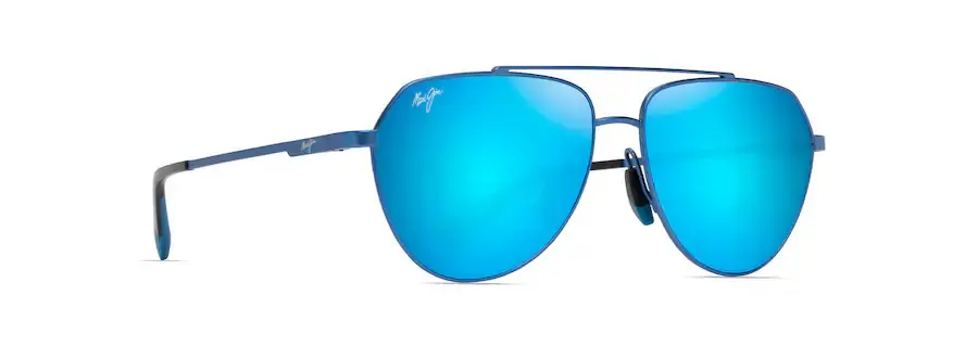 Waiwai Sunglasses With Matte Transparent Blue and Blue Hawaii Lens by Maui Jim