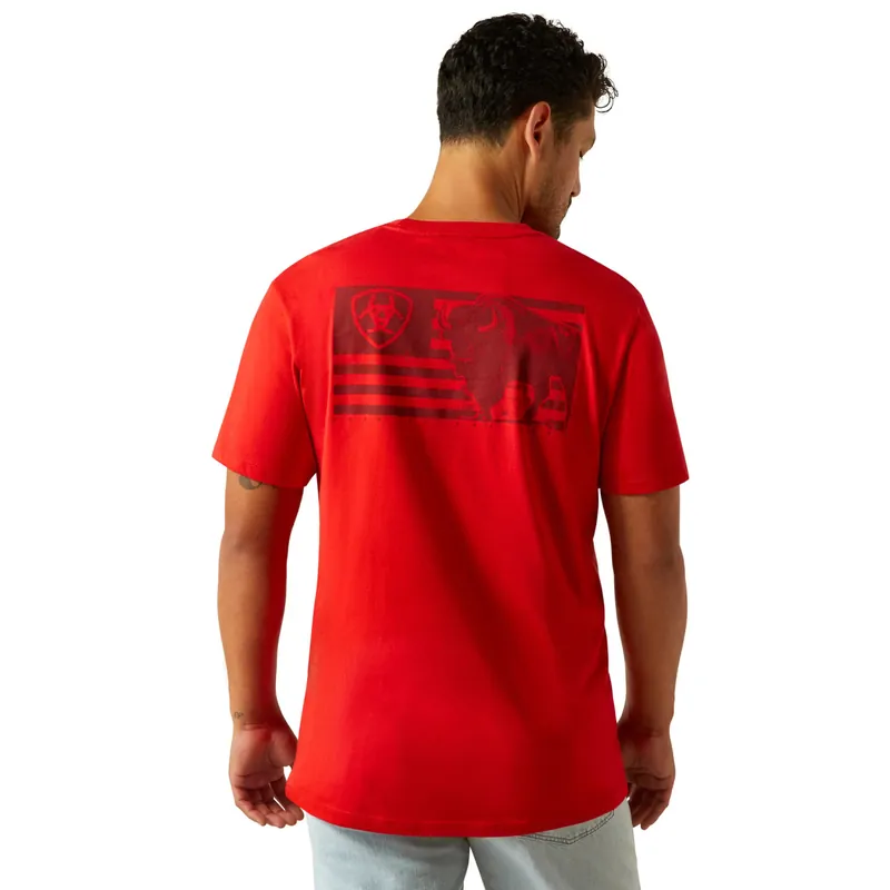Redline Etched Buffalo Flag Short Sleeve Shirt by Ariat