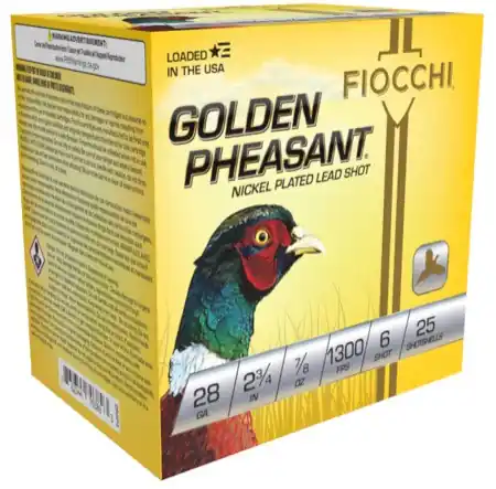 Fiocchi Golden Pheasant 28ga 2-3/4" 7/8oz 6 Lead Shotgun Ammunition
