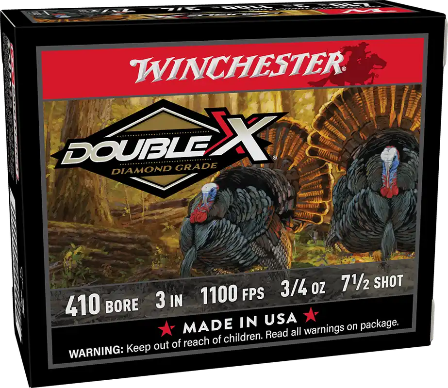 Winchester Double X 1100fps 410 Gauge 3‘‘ 3/4oz 7.5 shot Copper plated lead Shotgun Ammunition