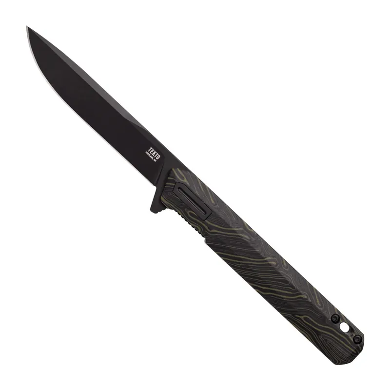 F2 Bravo G10 Black and Blue Folding Knife by Tekto Knives