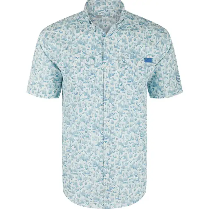 The Cotton Marsh Print Short Sleeve Shirt by Drake