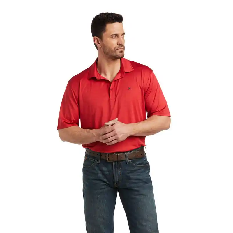 Charger 2.0 FTD Short Sleeve Polo Shirt in Haute Red by Ariat