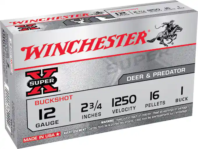 Winchester Super-X 12ga 2-3/4" 9 Pel 00 Buckshot Shotgun Ammunition