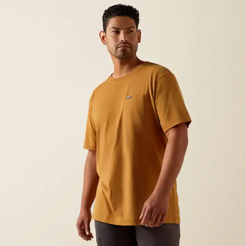 Rebar Groundbreaker Short Sleeve Tee Shirt in Khaki by Ariat