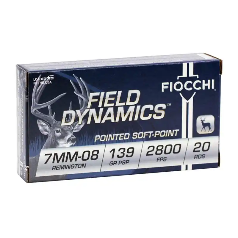 Fiocchi Field Dynamics 2,800 fps 7mm-08 Remington 139 Grain Pointed Soft Point Rifle Ammunition