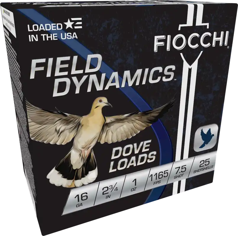 Fiocchi Field Dynamics 1165fps 16 Gauge 2-3/4"1oz 8 Dove & Quail Shotgun Ammunition