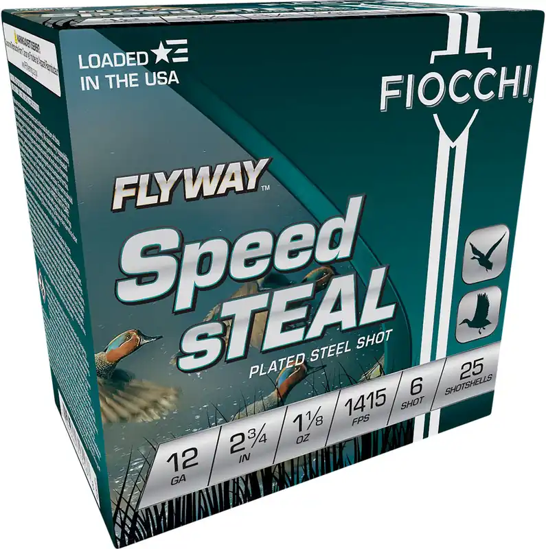 Fiocchi Flyway Speed Steel 1,415 fps 12 Gauge 2-3/4" 1-1/8 oz 6 Steel Shot Shotgun Ammunition