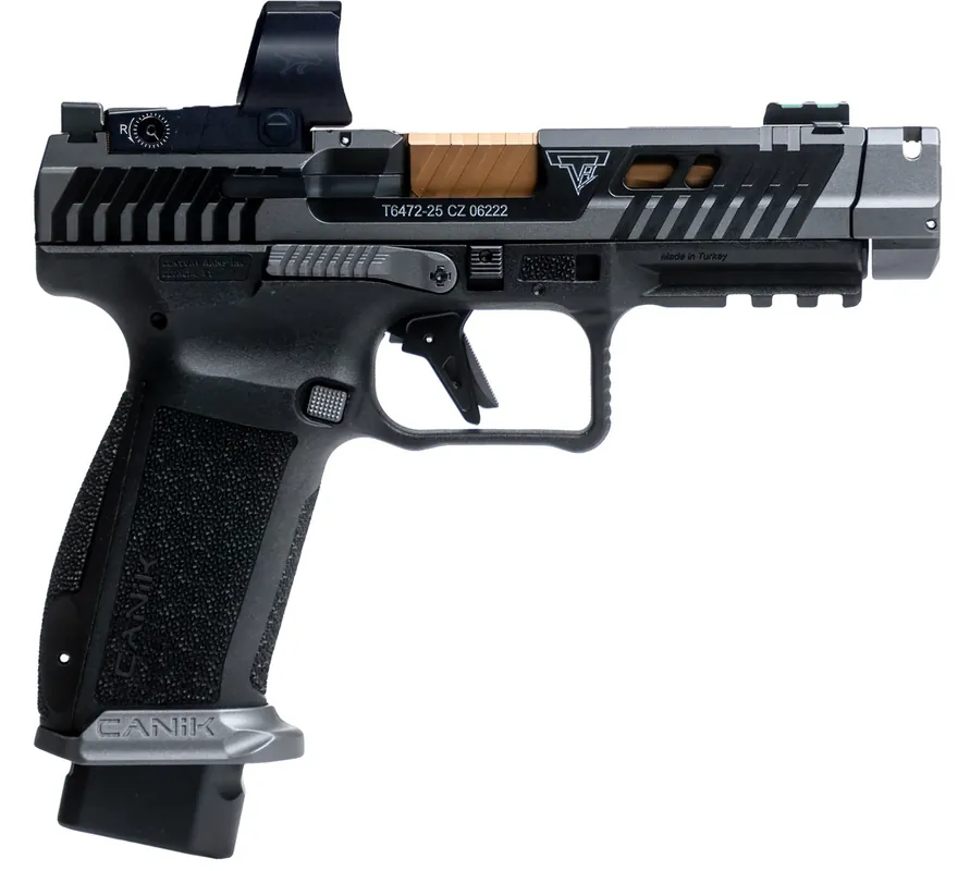 Canik TTI Combat MO3 Fiber Optic Sight 9mm Luger Caliber 4.6" Barrel Semi Auto Smoke Finish Handgun