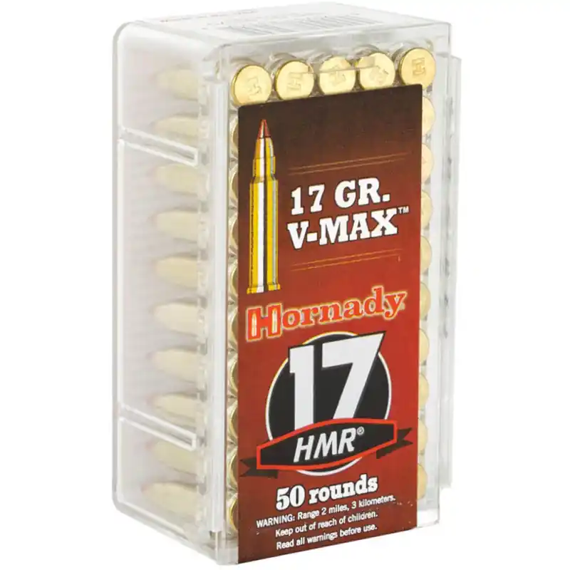 Hornady Varmint Express 2,550 fps 17 Hornady Magnum Rimfire 17 Grain V Max Rimfire Ammunition
