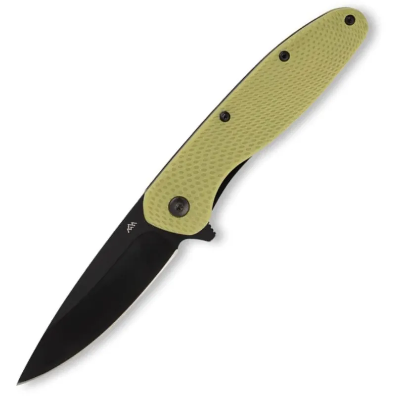 Viddux Green Glass Filled Nylon Handle Drop Point Blade Folding Knife by Outdoor Edge