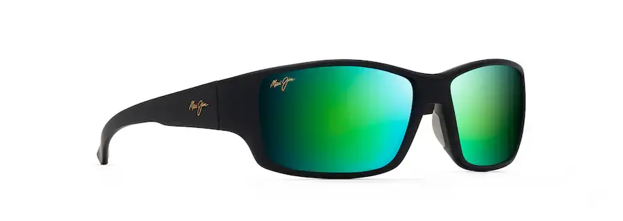 Local Kine Sunglasses with Soft Black with Dark Transparent Green and Light Transparent Grey Frame and MAUIGreen® Lens by Maui Jim