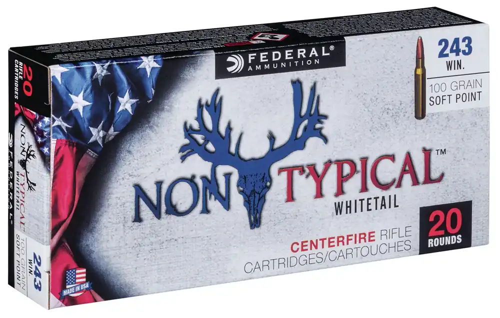 Federal Premium Non Typical 2,960 fps 243 Winchester 100 Grain Soft Point Centerfire Rifle Ammunition