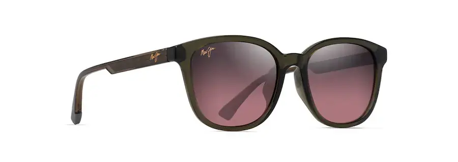 Ku‘ikahi Asian Fit Shiny Trans Green Frames with Maui Rose lens by Maui Jim